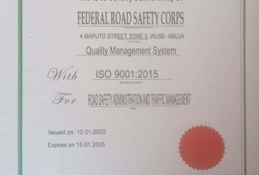 FRSC Gets ISO 9001