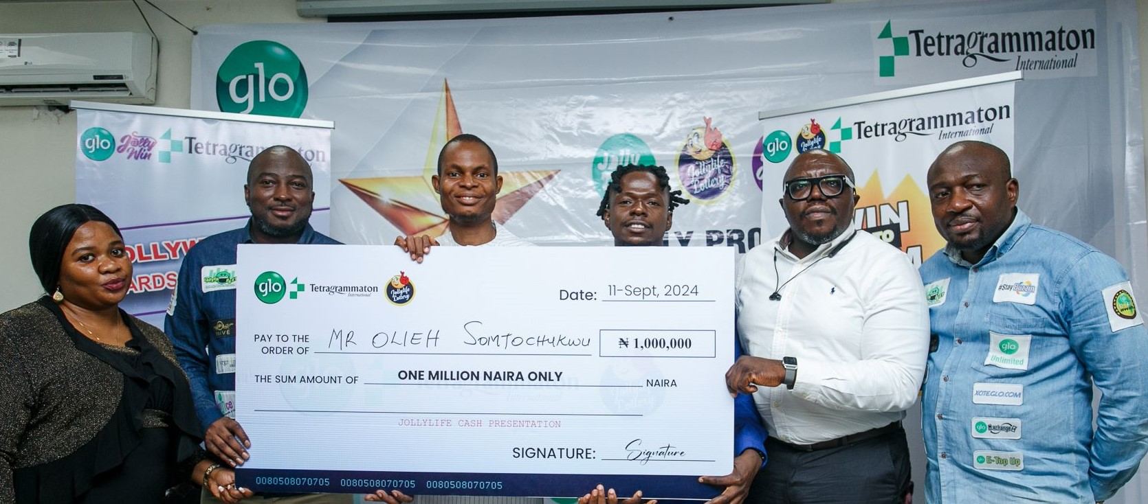 Somtochukwu Is First Millionnaire In Glo Jolly Win Promo  