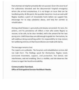 Senator Ned Nwoko Reveals Messier Details
About Estranged Wife’s alleged Drug Abuse, Counters Serenity Royale Hospital’s Denial