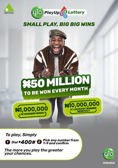 Glo introduces “Glo Play Up” a new thrilling lottery service that combines entertainment with the chance to win life-changing cash prizes