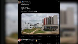 Unbelievable! Social Media User Lists EFCC Office As A “Hotel” For Purchase At N800 Million, N120 Million Agent Fee