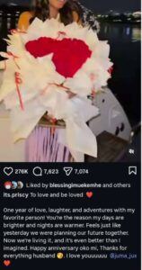 Juma Jux Surprises Priscilla Ojo With Romantic Boat Cruise For First Anniversary