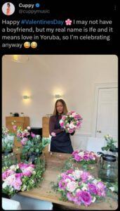 DJ Cuppy, Daughter Of Billionaire Businessman, Femi Otedola, Makes Powerful Valentine's Day Statement About 'Boyfriend'