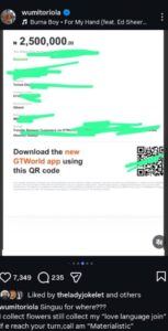 Wumi Toriola Shows Off ₦2.5m Alert From Partner, Tells Critics To Keep Quiet