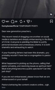 Stop the Madness!” Funnybone Roasts Pastors Turning Social Media Into A Battleground