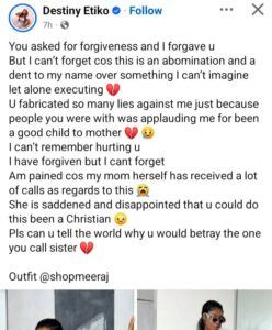 Destiny Etiko Confronts Ekene Umenwa Over Alleged Betrayal