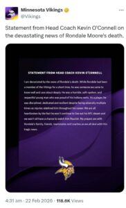 Minnesota Vikings Mourn As Rondale Moore Dies At 25