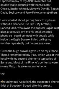 Stolen Iphone 17 Pro Max Belonging To Governor Sanwo-Olu's Aide Allegedly Found With Nasarawa Justice Ministry Staff During APC Convention