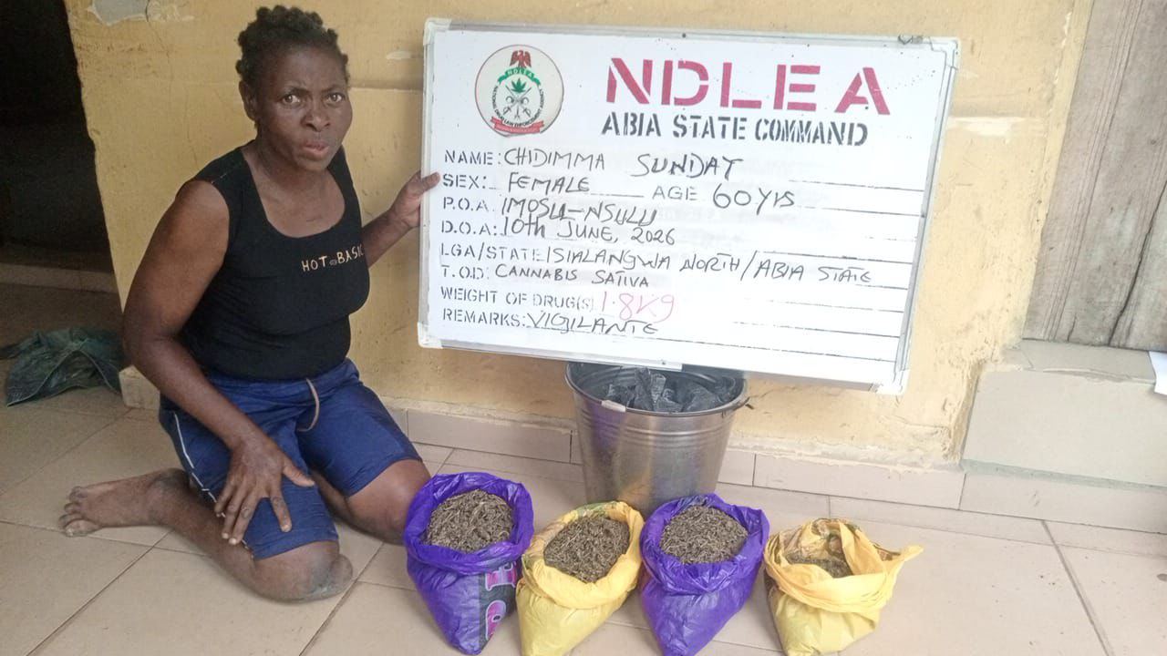NDLEA Detains 60-Year-Old Woman With Disability, Chidimma Sunday, For Involvement In Illicit Drug Trade