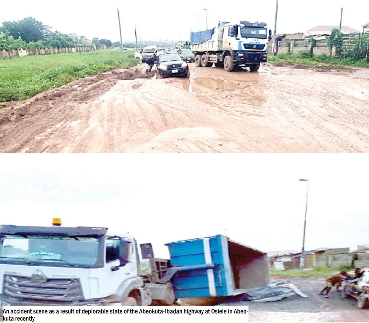 The 48-year-old Abeokuta-Ibadan road in ruins near FUNAAB and FCE Osiele