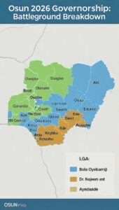 Osun Guber Contest: Front Runners, Battlegrounds, Strongholds, Victory Projections And  Key Influencers