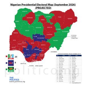 2027: Tinubu Projected To Win 20 States, Atiku 9, Obi 8