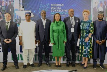 L -R: Mr. Tristan Muhader, Vice President Middle East and Africa OOKLA; Dr. Vincent Olatunji, National Commissioner and CEO, Nigeria Data Protection Commission, NDPC; Dr. Aminu Maida, Executive Vice Chairman/Chief Executive Officer, Nigerian Communications Commission, NCC; Dr. Jumoke Oduwole, Hon. Minister of Industry, Trade and Investments; Mr. Bolaji Bologun, CEO Chapel Hill Denham; Ambassador Anna Westerholm, Swedish Ambassador to Nigeria; Mr. Kashifu Inuwa Abdullahi, Director General, National Information Technology Development Agency, NITDA during the Nigerian Digital Connectivity Investment Forum, September 29, 2026, at Onomo Allure Hotel Central Area Abuja